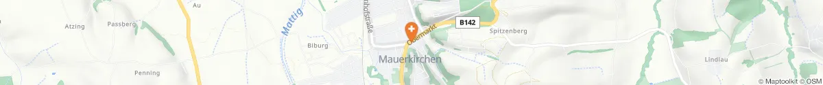 Kartendarstellung des Standorts für Apotheke Zum schwarzen Adler in 5270 Mauerkirchen